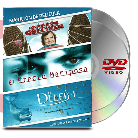 PACK DVD Maratón Vol :7 Viajes Gulliver / Efecto Mariposa / Delfin