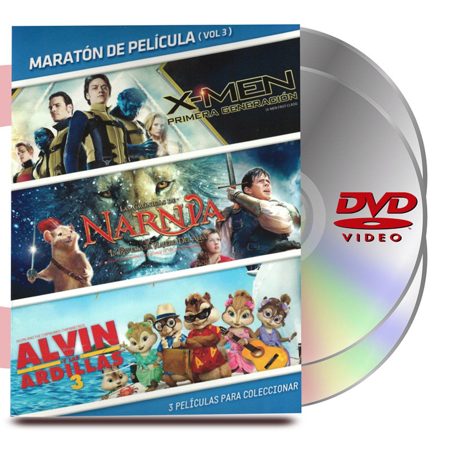 PACK DVD MARATÓN VOL :3 X-MEN 1ERA GENERACIÓN / NARNIA / ALVIN