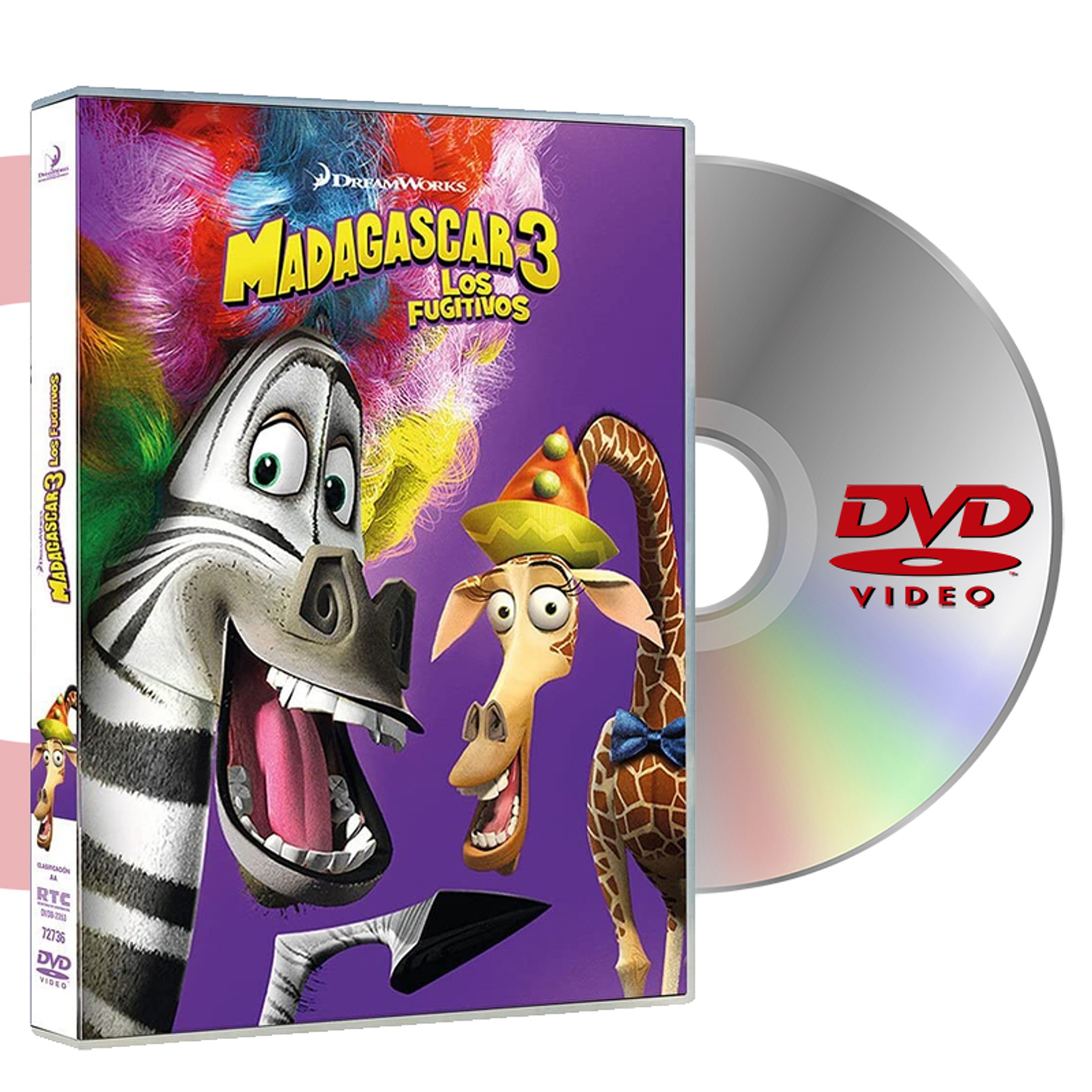 DVD MADAGASCAR 3 LOS FUGITIVOS