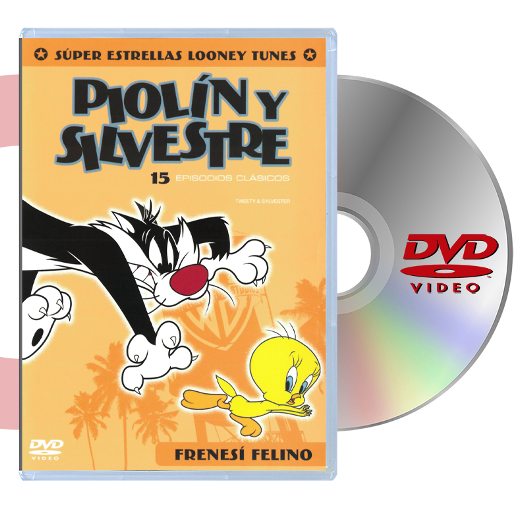 DVD LOONEY TUNES PIOLIN Y SILVESTRE SUPER ESTRELLA