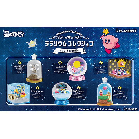 (DISPONIBLE A PEDIDO) RE-MENT Mini figuras Terrarium Collection -Game Selection- Kirby (set)
