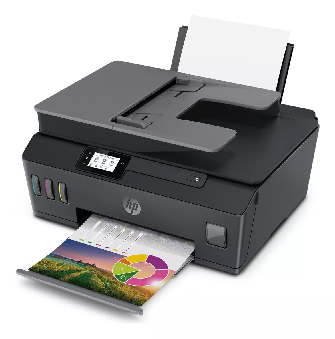 IMPRESORA MULTIFUNCIONAL HP SMART TANK 530 COLOR INY TINTA WIFI USB 2.0 BT 4SB24A#AKH NEGRO