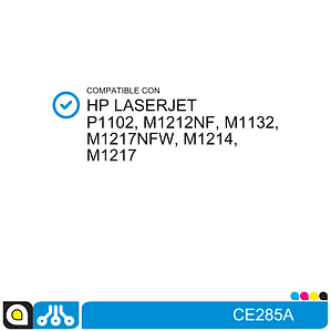 Toner CE285A Compatible con:  HP Laserjet P1102, M1212NF, M1132, M1217NFW, M1214, M1217