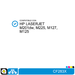 Toner CF283X Compatible con:  HP Laserjet M201dw, M225, M127, M125