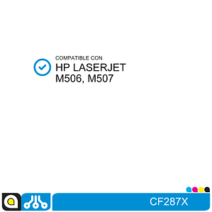 Toner CF287X Compatible con:  HP Laserjet M501, M506, M527