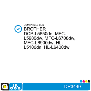 Tambor DR3440 Compatible con:  Brother DCP L5650dn, MFC L5900dw, L6900dw, HL L5100dn