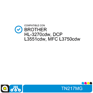 Toner TN217MG Compatible con:  Brother HL-3270cdw, DCP L3551cdw, MFC L3750cdw