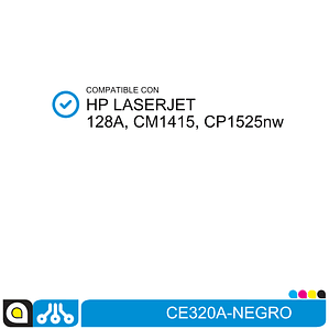 Toner CE320A Compatible con:  HP Laserjet 128A, CM1415, CP1525nw