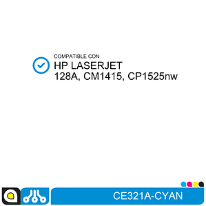 Toner CE321A Compatible con:  HP Laserjet 128A, CM1415, CP1525nw