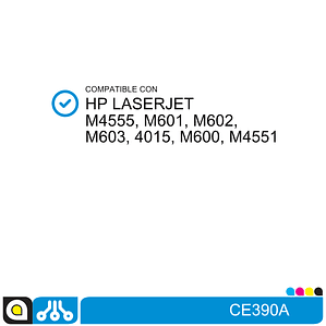 Toner CE390A Compatible con:  HP Laserjet M4555, M601, M602, M603, 4015, M600, M4551