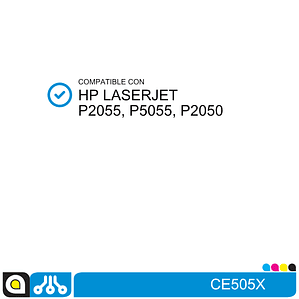 Toner CE505X Compatible con:  HP Laserjet P2055, P5055, P2050