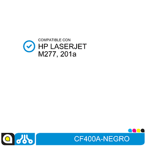 Toner CF400A Compatible con:  HP Laserjet M277, 201a