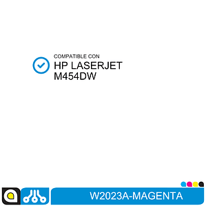 Toner Magenta W2023A Compatible con HP Color Laserjet PRO M454DW