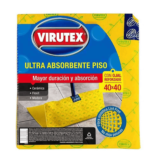 TRAPERO REUTILIZABLE SIMPLE 40X40 C/OJAL VTX-PO VIRUTEX