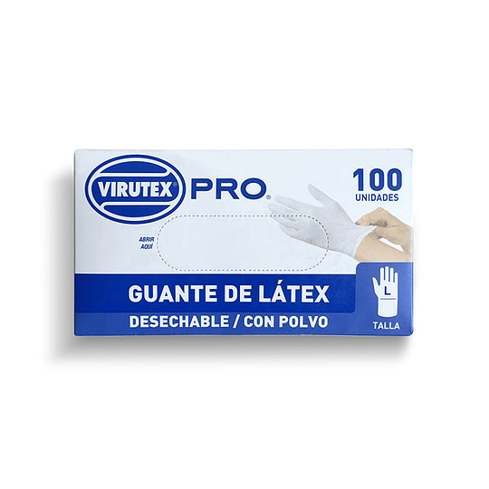 GUANTE LATEX C/POLVO BLANCO T/L VTX PRO X 100 UN