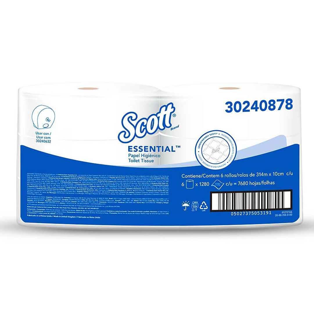 PAPEL HIGIENICO SCOTT FLUJO CENTRAL  6x320 MTS 1