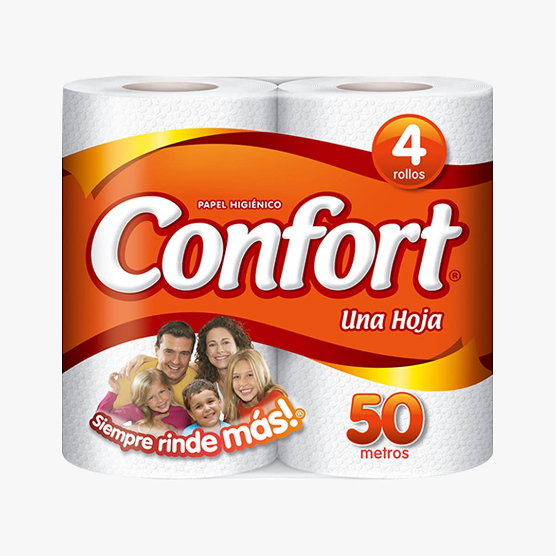 PAPEL HIGIENICO CONFORT S/H 4 X 50 MT 1
