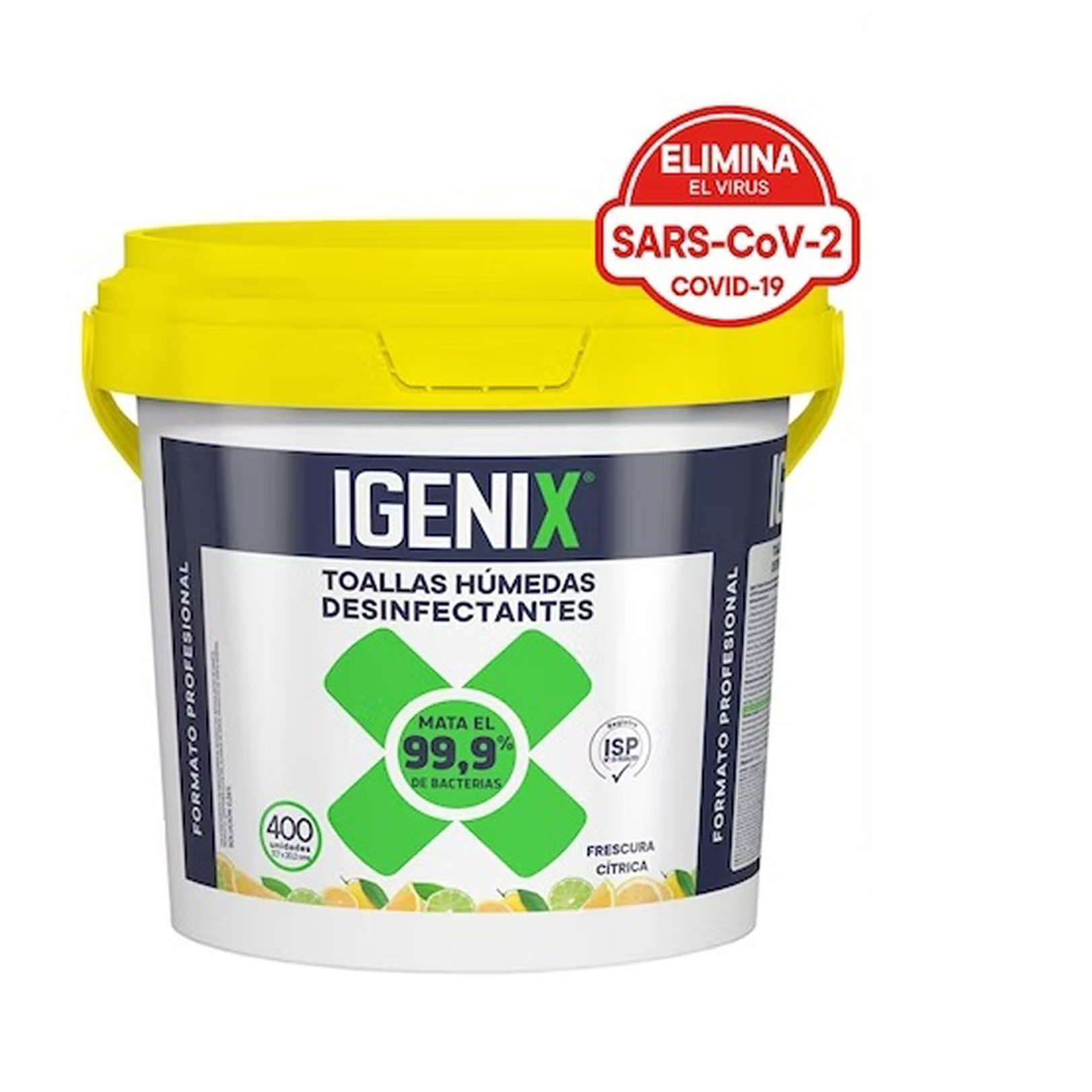 TOALLAS DESINFECTANTE IGENIX FRASCO 400 UND X 1 UN 1