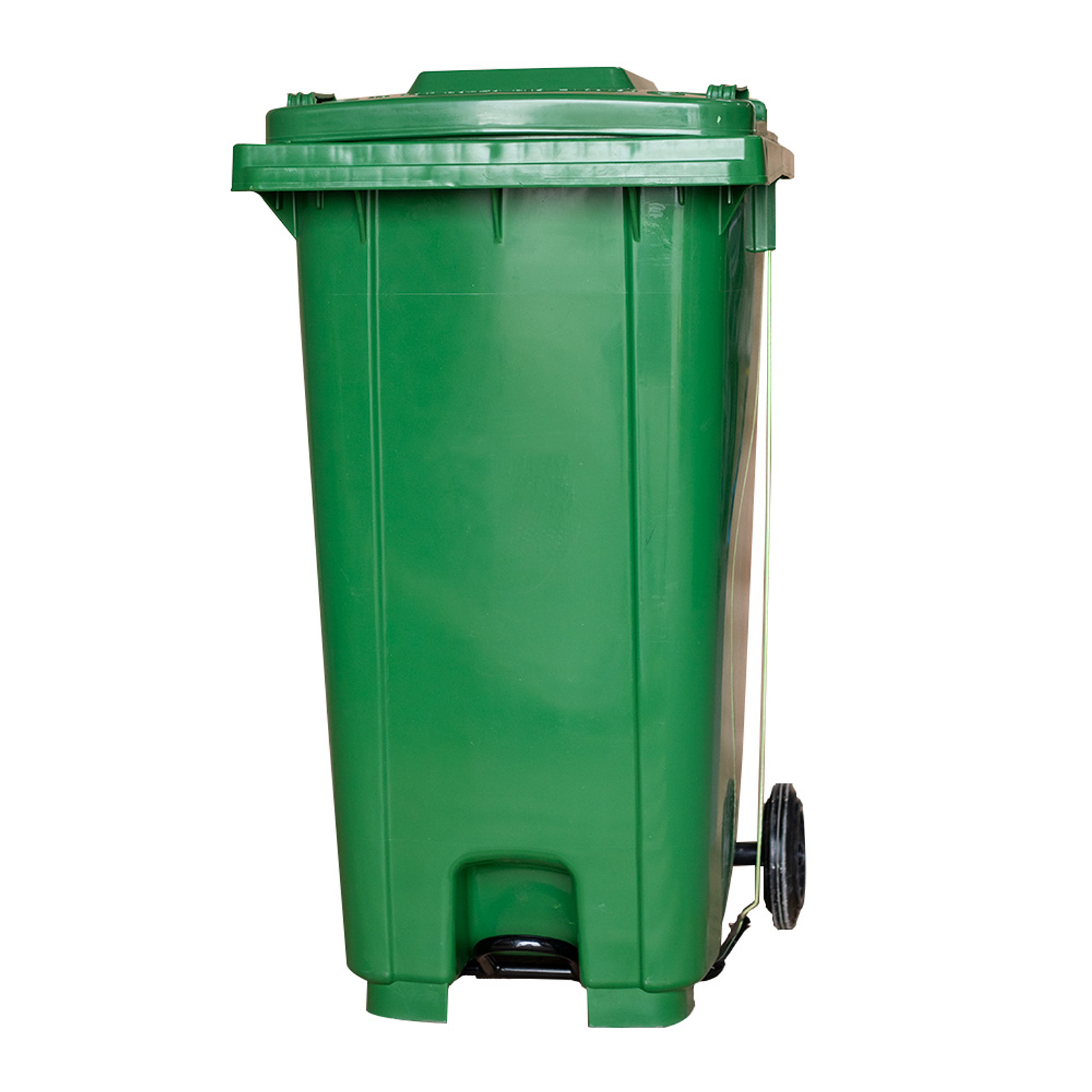 CONTENEDOR BASURA C/TAPA RUEDA PEDAL VERDE 80 LT X 1 UN 1