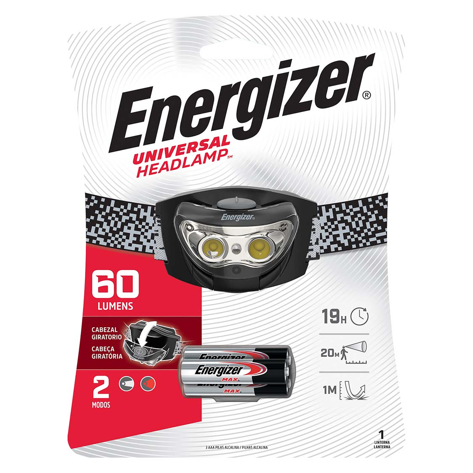 LINTERNA ENERGIZER MANOS LIBRES 3 LED 60 LUMENS X 1 UN 1