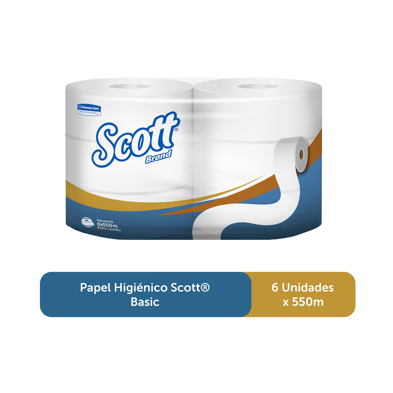 PAPEL HIGIENICO SCOTT BASIC JUMBO 550 MT X 6 UN 1