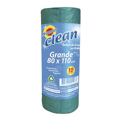 BOLSA BASURA 80 X 110 X  ROLLO X 10 UND CLEAN 