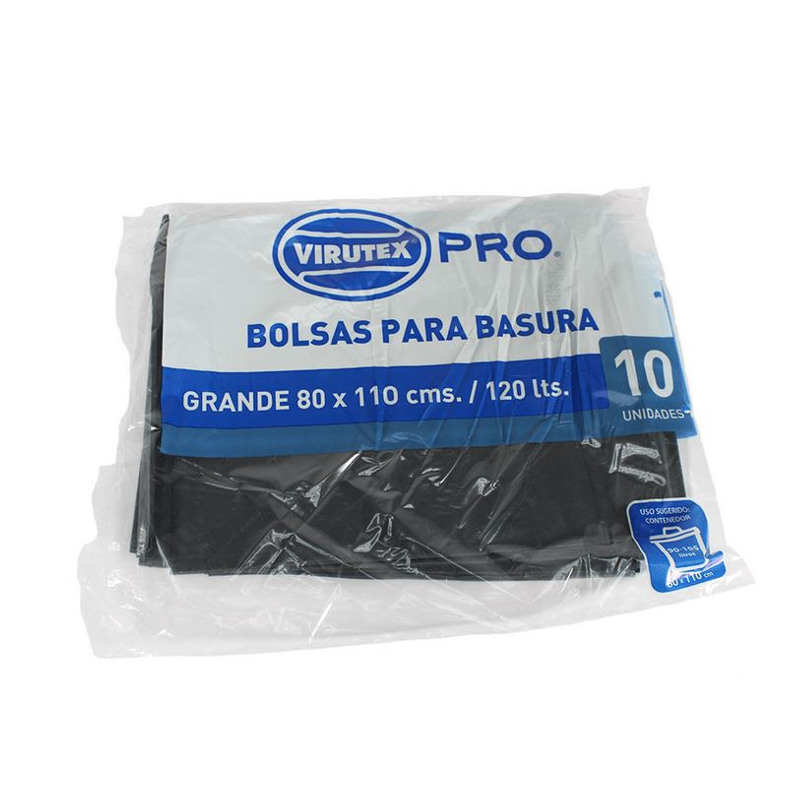 BOLSA BASURA PLANA VTX-PRO 80 X 110 X 26 MC X 10 UN 1