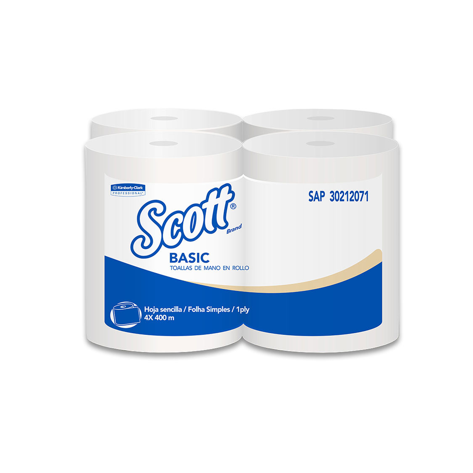 TOALLA PAPEL SCOTT BASIC 400 MT X 4 UN 1