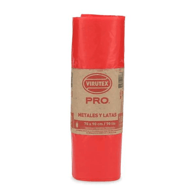 BOLSA BASURA ROJA ROLLO 70 X 90 X 24 MC X 10 UN