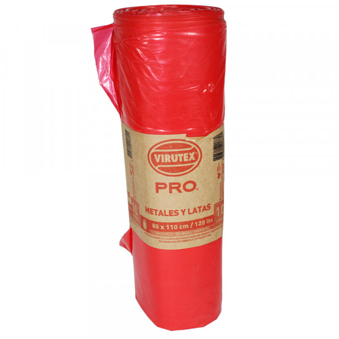 BOLSA BASURA ROJA ROLLO 80 X 110 X 30 MC X 10 UN 1