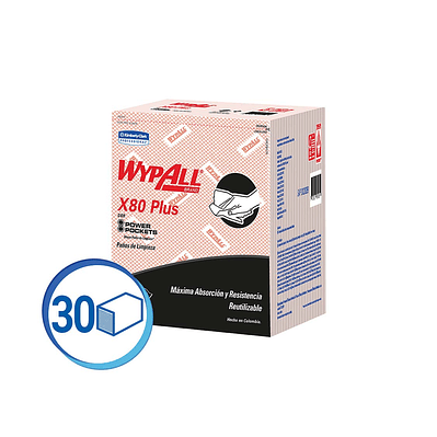 PANO INDUSTRIAL WYPALL X-80 INFOLD ROJO  X 30 UN