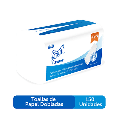 TOALLA INTERFOLIADA AUTO SCOTT ESSENTIAL 150 HJ X 25 UN