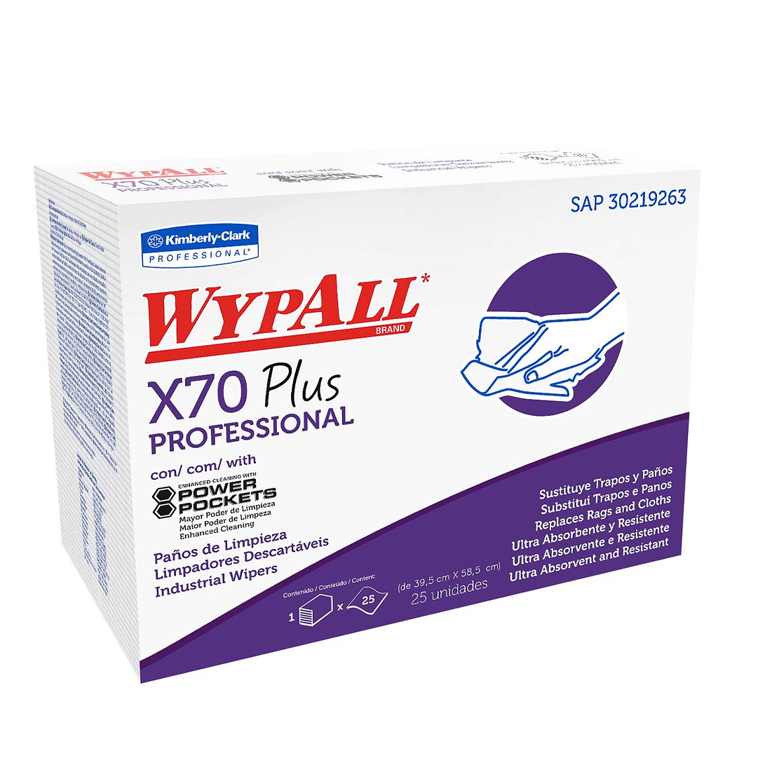 PANO LIMPIEZA PISOS Y PAREDES WYPALL X-70 40 X 59 CM X 25 UN 1