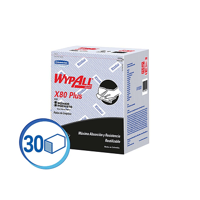 PANO INDUSTRIAL WYPALL X-80 INFOLD AZUL X 30 UN