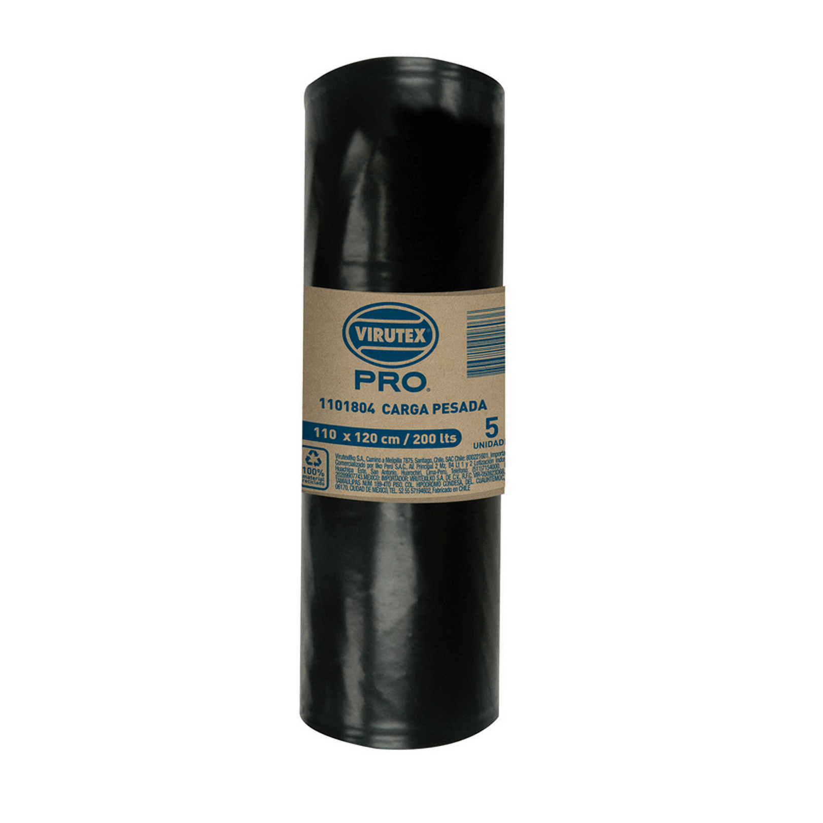 BOLSA BASURA ROLLO VTX-PRO 100 X 120 X 60 MC X 5 UN 1