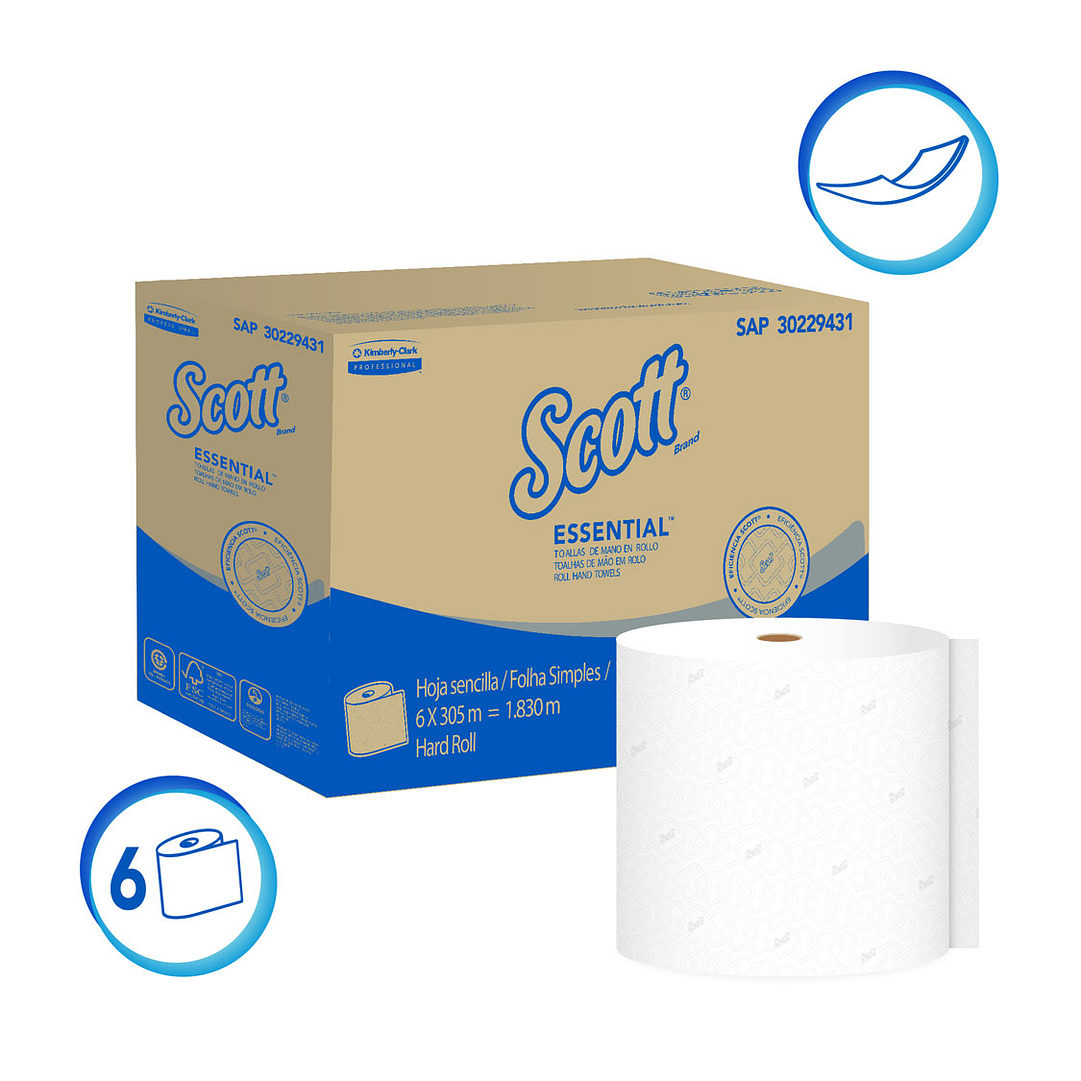TOALLA PAPEL JUMBO SCOTT AIRFLEX 305 MT X 6 UN 1
