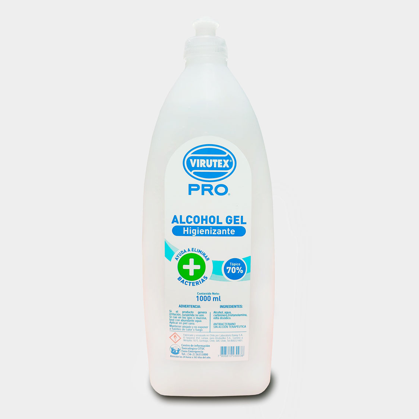 ALCOHOL GEL VIRUTEX PRO 1.000 ML X 1 UN 1