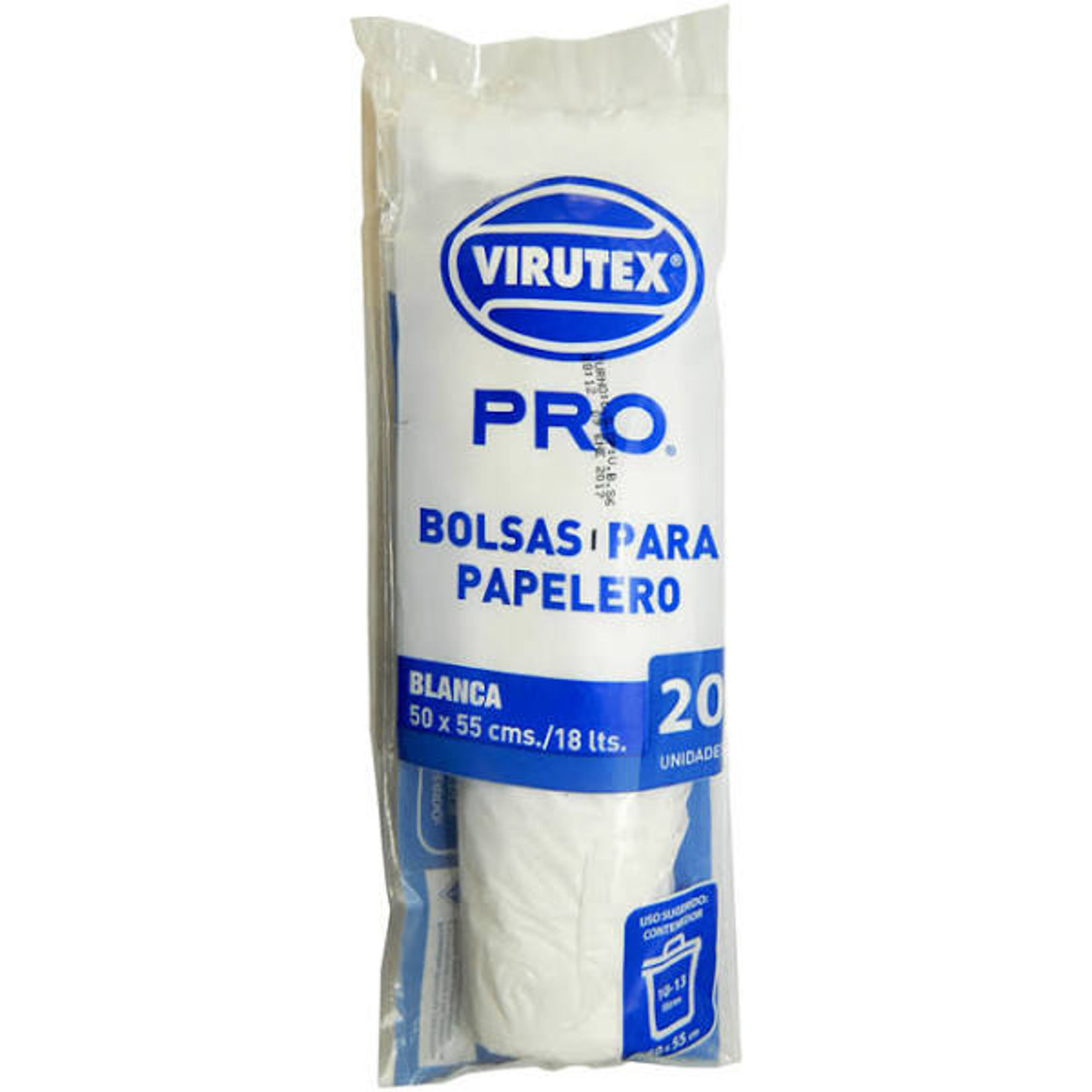 BOLSA BASURA BLANCA ROLLO 50 X 55 X 20 UN 1