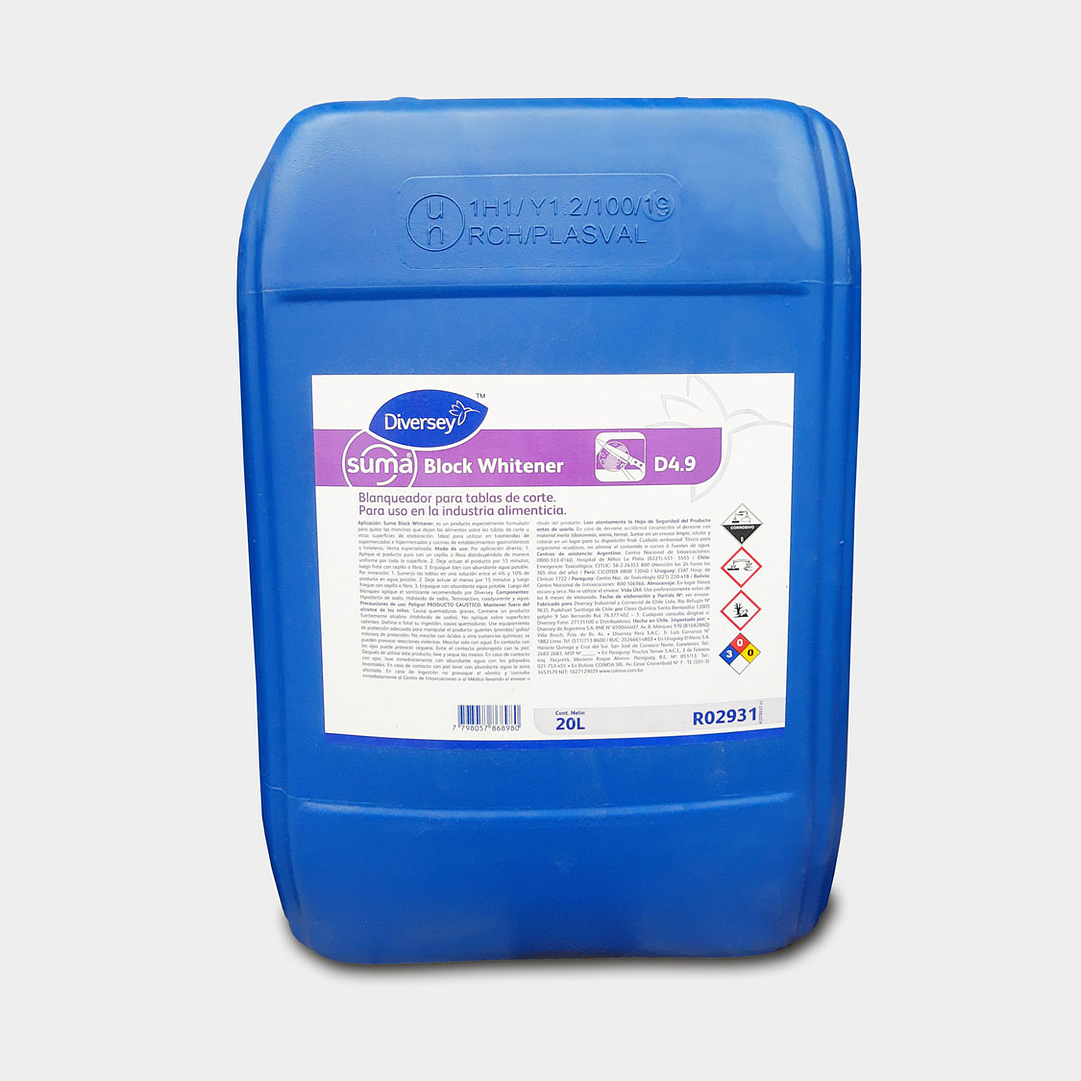 DETERGENTE CLORADO SUMA BLOCK WHITENER 20 LT X 1 UN 1