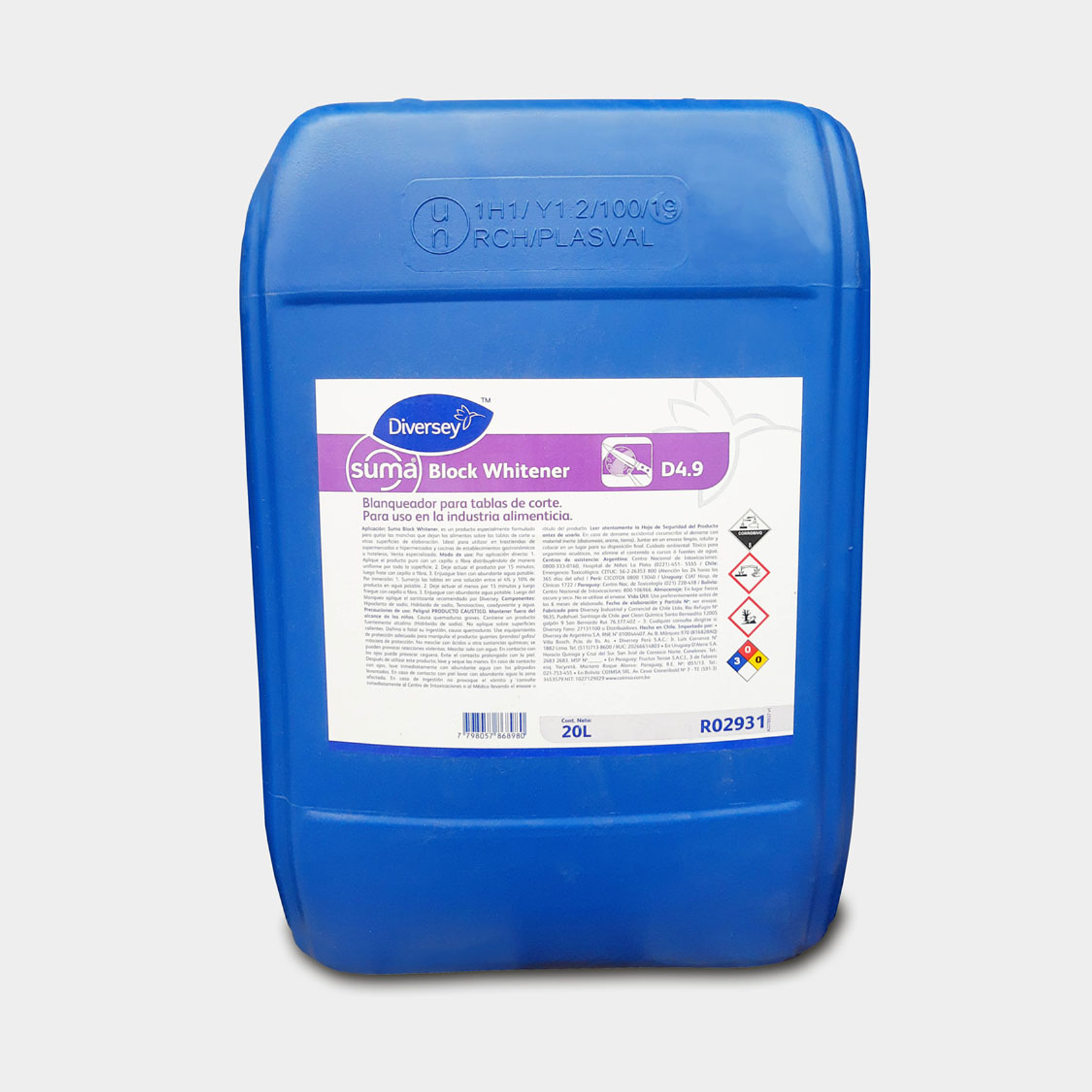 DETERGENTE CLORADO SUMA BLOCK WHITENER 20 LT X 1 UN 1