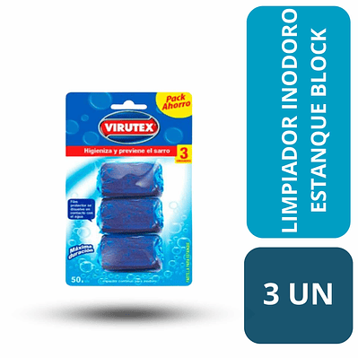 LIMPIADOR INODORO ESTANQUE BLOCK X 3 UN
