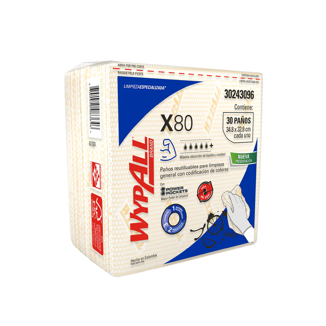 PANO INDUSTRIAL WYPALL X-80 INFOLD AMARILLO 1 X 30 UND 1