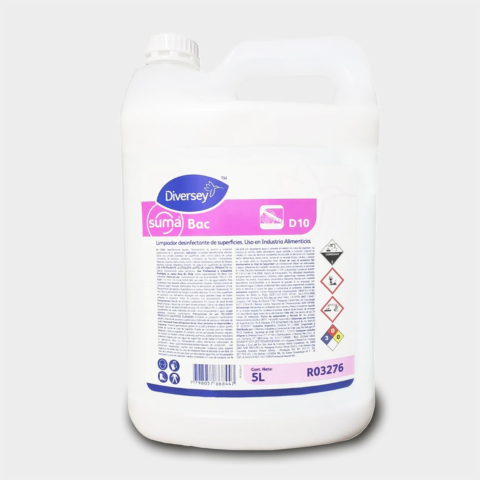 LIMPIADOR DESINFECTANTE SUMA BAC D10 5 LT X 1 UN 1