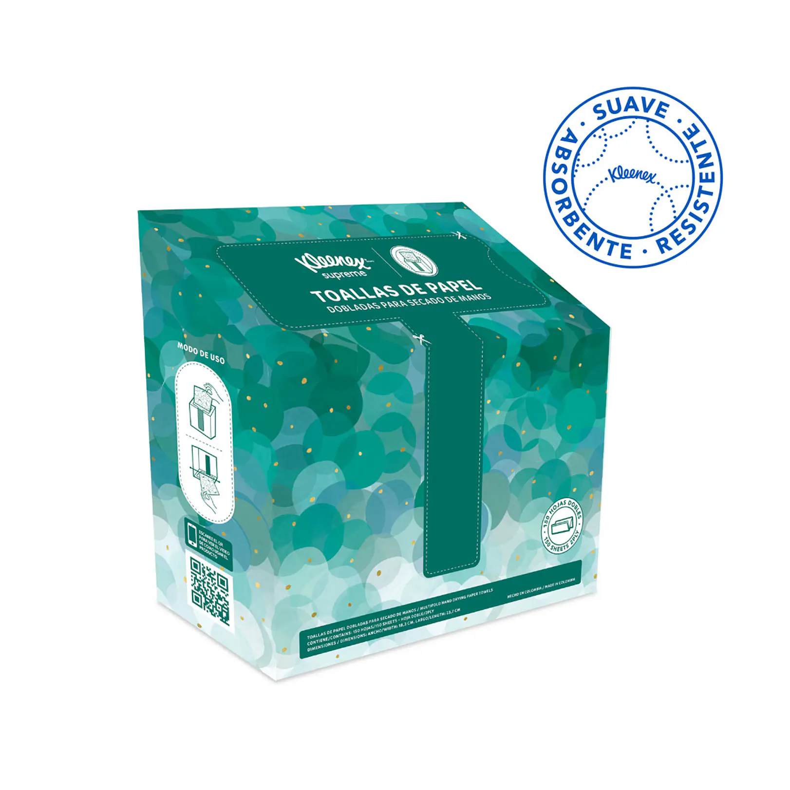 TOALLA PAPEL KLEENEX SUPREME AUTODISP 150 HJ X 12 UN 1