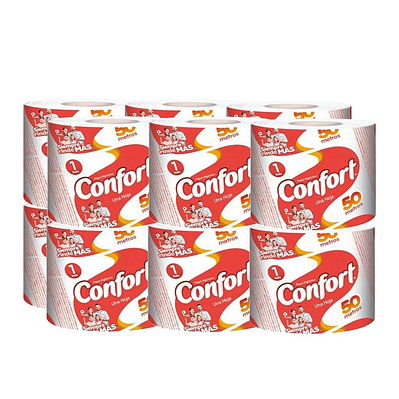 PAPEL HIGIENICO CONFORT S/H 12 X 50 MT