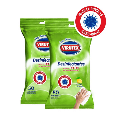 TOALLAS DESINFECTANTE POUCH LIMON 50 UN
