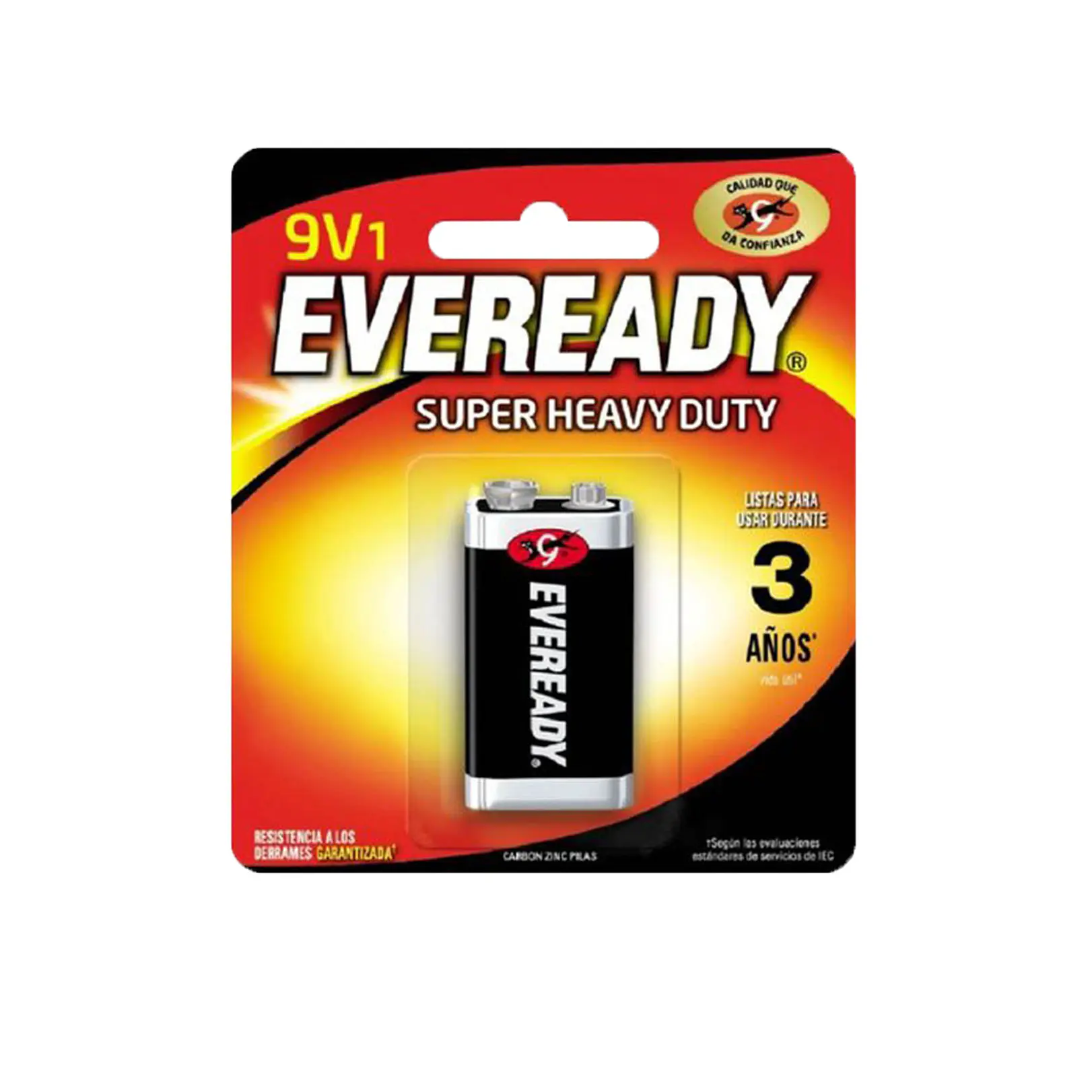 BATERIA 9V EVEREADY EXTRA DURACION NEGRA ECONOMICA X 1 UN 1