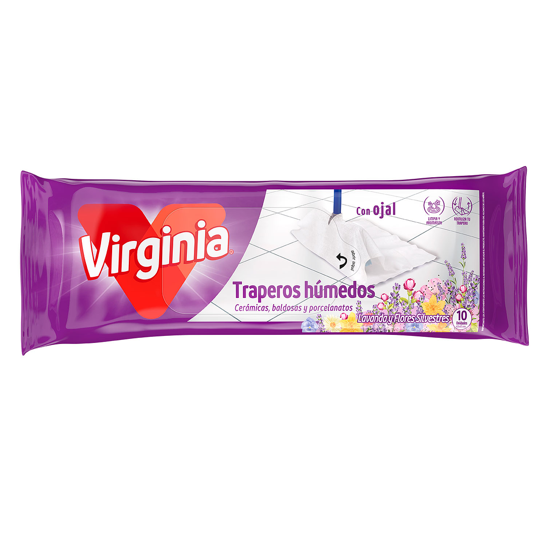 TRAPERO HUMEDO PISO MULTIUSO VIRGINIA LAVANDA X 10 UN 1