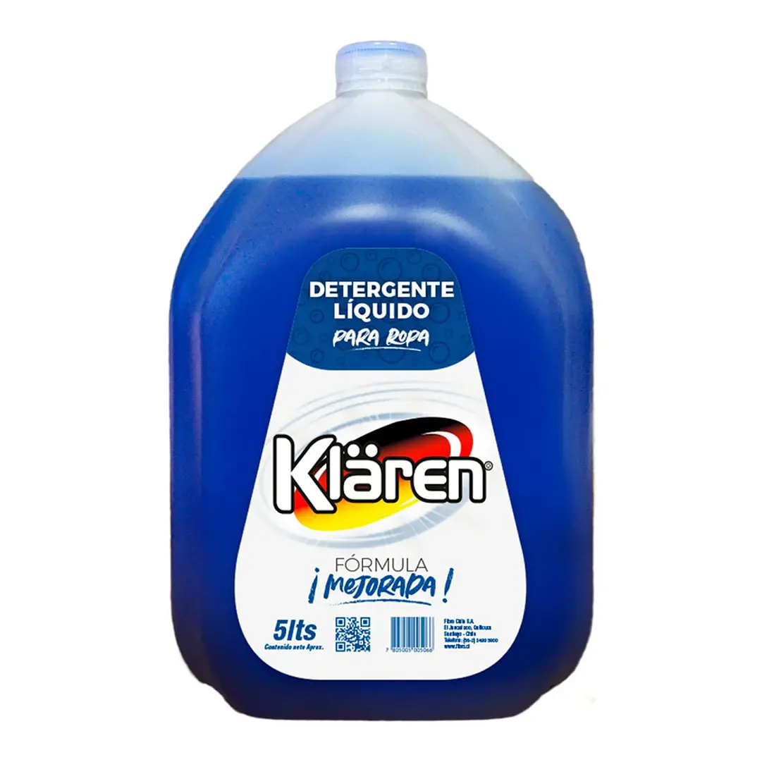 DETERGENTE ROPA LIQUIDO KLAREN 5LT X 1 1