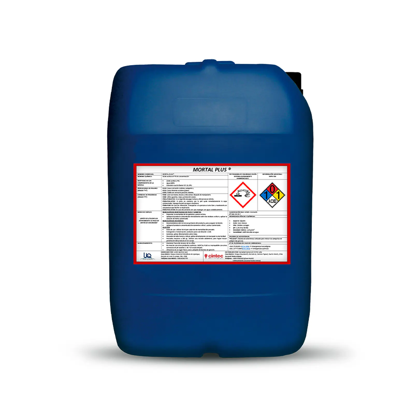 ACIDO ACETICO INACTIVADOR MORTAL PLUS UQ 20 KG X 1UN 1